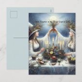 Betoverde Yuul-vieringen plat kerstkaart Feestdagenkaart (Voorkant / Achterkant)