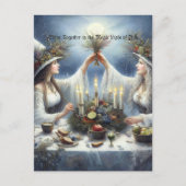 Betoverde Yuul-vieringen plat kerstkaart Feestdagenkaart (Voorkant)