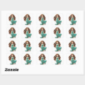 Betoverde Zeeen: A Mermaid's Tale in Fondant Vierkante Sticker (Vel)