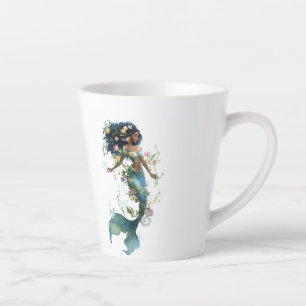 Betoverde Zeemeermin Latte Mok-Floral Fantasy Desi Mok