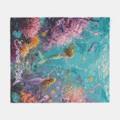Betoverde Zeemeermin Onderwater Scene Fleece Deken (Voorkant (Horizontaal))
