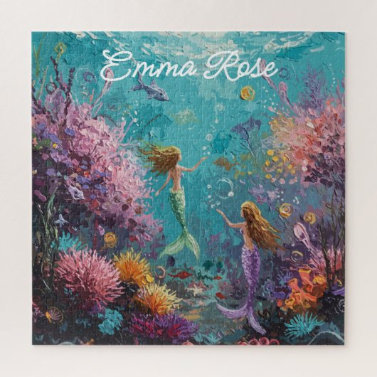 Betoverde Zeemeermin Onderwater Scene Legpuzzel (Verticaal)