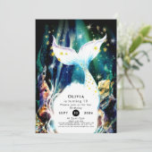 betoverde zeeschelpen zeemeermin verjaardag kaart (Staand voorkant)