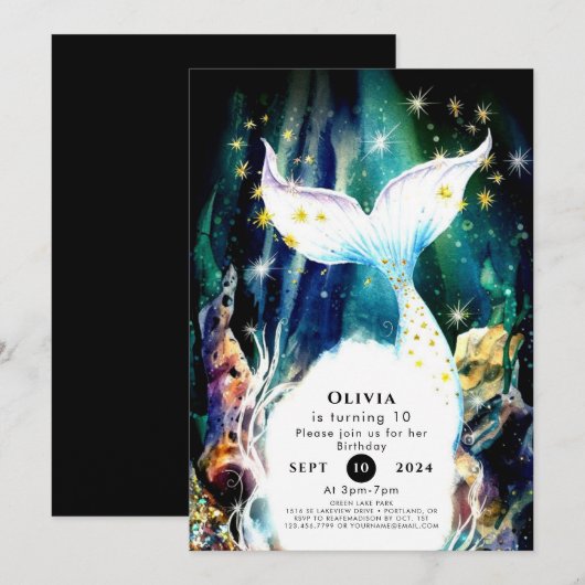 betoverde zeeschelpen zeemeermin verjaardag kaart (Voorkant / Achterkant)