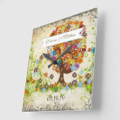 Betoverde zijtak bos bruiloft vierkante klok (Hoek)