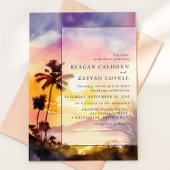 Betoverde Zonsondergang Avond Palm Waterverf Bruil Kaart