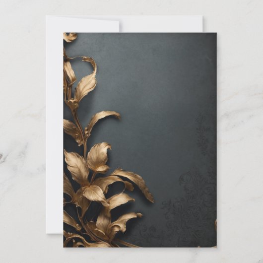 Betoverde zwart en goud Masquerade Bruiloft Kaart (Achterkant)