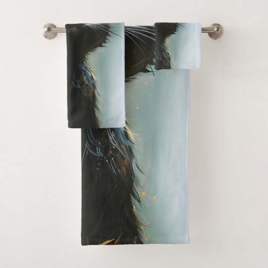 Betoverde zwarte kat bad handdoek (Insitu)