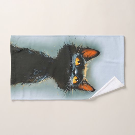 Betoverde zwarte kat bad handdoek (Handdoek)