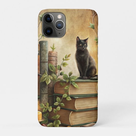 Betoverde Zwarte Kat Bibliotheek Case-Mate iPhone Case (Achterkant)