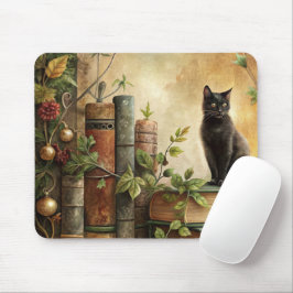Betoverde Zwarte Kat Bibliotheek Muismat