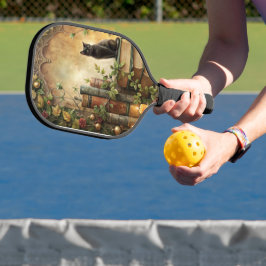 Betoverde Zwarte Kat Bibliotheek Pickleball Paddle