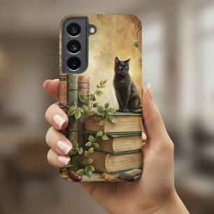 Betoverde Zwarte Kat Bibliotheek Samsung Galaxy Hoesje