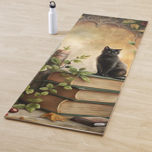 Betoverde Zwarte Kat Bibliotheek Yogamat (In situ)