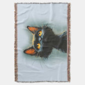 Betoverde zwarte kat deken (Voorkant Verticaal)