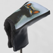 Betoverde zwarte kat golfheadcover (3/4 voorkant)
