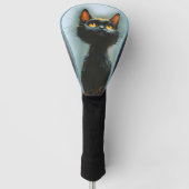 Betoverde zwarte kat golfheadcover (Voorkant)