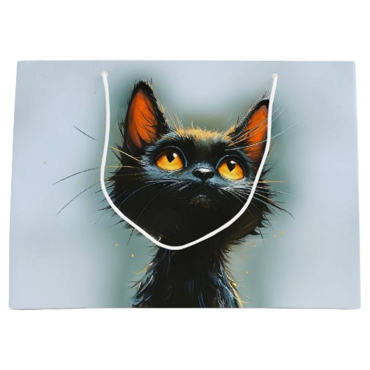 Betoverde zwarte kat groot cadeauzakje (Voorkant)