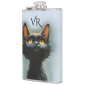 Betoverde zwarte kat heupfles (Links)