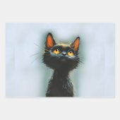 Betoverde zwarte kat inpakpapier vel (Voorkant)