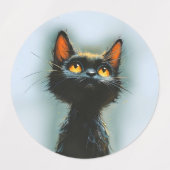 Betoverde zwarte kat labels (Design 2)