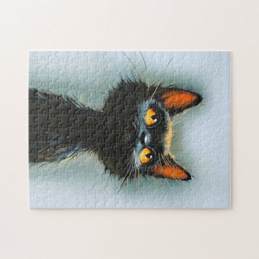 Betoverde zwarte kat legpuzzel (Horizontaal)