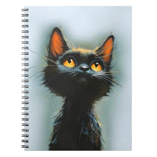 Betoverde zwarte kat notitieboek (Voorkant)