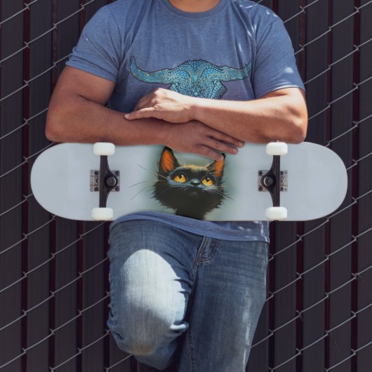 Betoverde zwarte kat persoonlijk skateboard (Buiten 3)