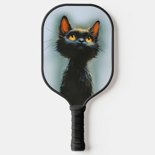 Betoverde zwarte kat pickleball paddle (Voorkant)
