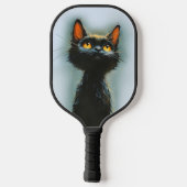 Betoverde zwarte kat pickleball paddle (Achterkant)
