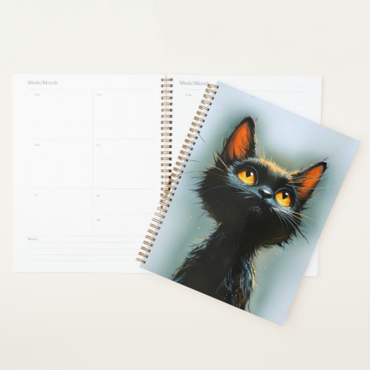 Betoverde zwarte kat planner (Display)