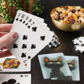Betoverde zwarte kat pokerkaarten (Insitu)