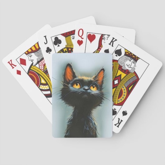 Betoverde zwarte kat pokerkaarten (Achterkant)