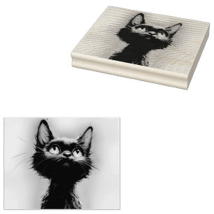 Betoverde zwarte kat rubberstempel