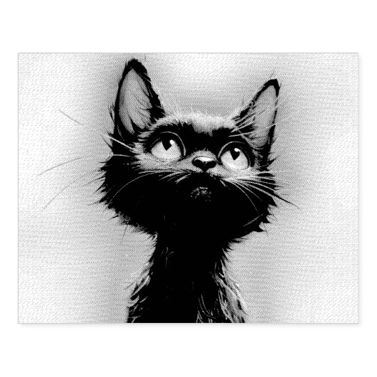 Betoverde zwarte kat rubberstempel (Afrduk)