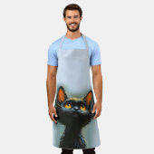 Betoverde zwarte kat schort (Gedragen)