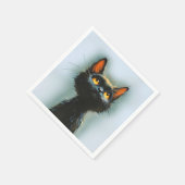 Betoverde zwarte kat servet (Hoek)