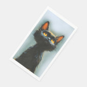 Betoverde zwarte kat servet (Hoek)