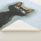 Betoverde zwarte kat sherpa deken (3/4)