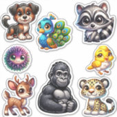 Betoverend 3D Animal Kingdom Sticker Collectie (Voorkant)