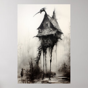 Betoverend Baba Yaga's Hut Poster met Majestic Bl