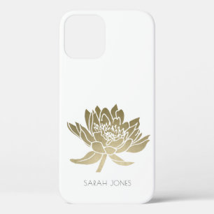 BETOVEREND BLEEK GOUDEN WIT LOTUS BEWAART DE GIFT iPhone 12 HOESJE