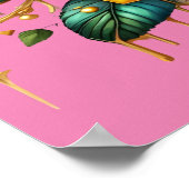 Betoverend boeket van gouden Rozen en hart24x18 Poster (Hoek)