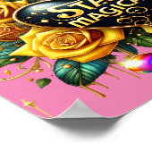 Betoverend boeket van gouden Rozen en hart 10x8 Poster (Hoek)