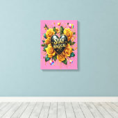 Betoverend boeket van gouden Rozen en hart 12x16 Canvas Afdruk (Insitu (Houten vloer))