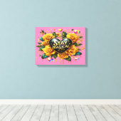 Betoverend boeket van gouden Rozen en hart 16x12 Canvas Afdruk (Insitu (Houten vloer))