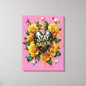 Betoverend boeket van gouden Rozen en hart 18x24 Canvas Afdruk (Voorkant)