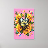 Betoverend boeket van gouden Rozen en hart 40x60 Canvas Afdruk (Voorkant)