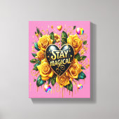 Betoverend boeket van gouden Rozen en hart 8x10 Canvas Afdruk (Voorkant)