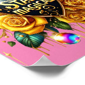 Betoverend boeket van gouden Rozen en hart 8x10 Poster (Hoek)